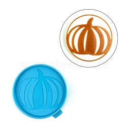 Halloween Themed Cup Mat Silicone Molds, Resin Casting Molds, for UV Resin, Epoxy Resin Craft Making, Flat Round, Pumpkin Pattern, 105x9mm(DIY-L067-A03)