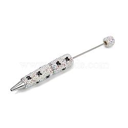 Polymer Clay Rhinestones Ball-Point Pen, Beadable Pen, with Iron Findings, for DIY Personalized Pen with Jewelry Beads, Butterfly, Jet, 145x15~16mm(OFST-D300-04P-B)