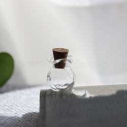 Miniature Glass Bottles, with Cork Stoppers, Empty Wishing Bottles, for Dollhouse Accessories, Jewelry Making, Clear, 20x15mm(BOTT-PW0008-03B)