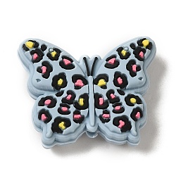 Silicone Beads, Butterfly, Light Steel Blue, 24x30x9mm, Hole: 2mm(SIL-U0001-01A)