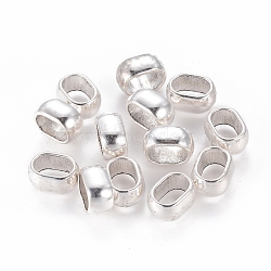 Tibetan Style Slide Charms, Cadmium Free & Lead Free, Oval, Antique Silver, 7x14x10mm, Hole: 10x7mm(TIBEB-6293-AS-RS)