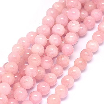 Natural Morganite Beads Strands, Round, 8mm, Hole: 0.8mm, about 52pcs/strand, 15.5~15.9 inch(39.5~40.5cm)