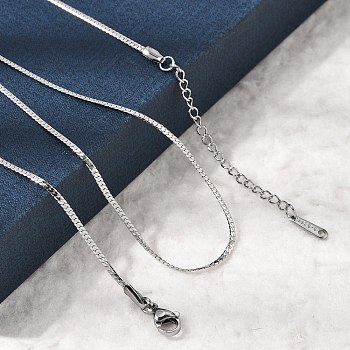 12Pcs 1.5MM 304 Stainless Steel Flat Chain Necklaces for Men Women, Tarnish Free, Stainless Steel Color, 17.72 inch(45cm)