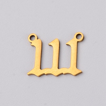 Stainless Seel Pendants, Number 111, Golden, 12x15x1mm