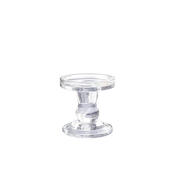 Glass Roman Pillar Candle Holders, for Home Decorations, Clear, 80x85mm