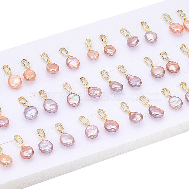 Boucles d'oreilles pendantes en perles naturelles(PEAR-N022-A02)-5