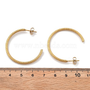 304 Stainless Steel Twist C-Shaped Stud Earrings(EJEW-R017-03G-04)-4