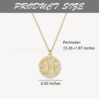 925 Sterling Silver 12 Constellation Necklace Gold Horoscope Zodiac Sign Necklace Round Astrology Pendant Necklace with Zircons Birthday Jewelry Gift for Women Men(JN1089B)-2
