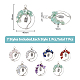 Superfindings 7 pcs 7 styles hibou alliage puce perles fil de cuivre enveloppé ensembles de pendentifs(FIND-FH0006-75)-2