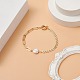 Bracelet de cheville à maillons de perles naturelles avec chaînes en laiton pour femme(AJEW-AN00524)-2
