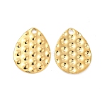 Ion Plating(IP) 304 Stainless Steel Pendants, Teardrop Charm, Real 18K Gold Plated, 18.5x14x1mm, Hole: 1.6mm(STAS-B032-39G)