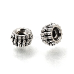Tibetan Style Alloy Beads, Fluted Column, Antique Silver, 6.5x3.5mm, Hole: 1.4mm, about 2272pcs/1000g(AL-CBA3B63-10AS)