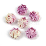 Synthetic Coral Dyed Carved Beads, Flower, Purple, 22x20x12.5mm, Hole: 1.2mm(X1-SHEL-D001-01C)