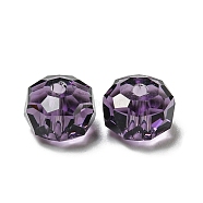 Transparent Glass Beads, Faceted, Rondelle, Purple Velvet, 6x4mm, Hole: 1.2mm(GLAA-E048-02-15)