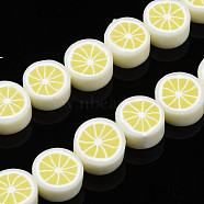 Handmade Polymer Clay Bead Strands, Lemon Slice, Light Yellow, 8~10x3.5~4.5mm, Hole: 1.6mm, about 38~40pcs/strand, 13.98 inch~15.55 inch(35.5~38cm)(CLAY-R069-01L-A01)