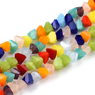 Opaque Solid Color Glass Beads Strands, Faceted Triangle, Colorful, 3x2x2mm, Hole: 1mm, about 145Pcs/strand, 10.91 inch(27.7cm)(GLAA-N052-01-A11)