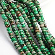 Dyed Natural Imperial Jasper Rondelle Beads Strands, Sea Green, 6x4mm, Hole: 1mm, about 98pcs/strand, 15.8 inch(G-M275-07-6mm)