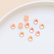 Translucent Resin Cabochons, Water Ripple Half Round/Dome, Coral, 6x3mm(BAPE-PW0002-12A)