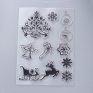 Silicone Stamps, for DIY Scrapbooking, Photo Album Decorative, Cards Making, Stamp Sheets, Christmas Themed Pattern, 160x110x3mm(DIY-L036-D05)