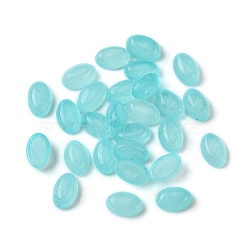 Natural White Jade Cabochons, Oval, Dyed, Cyan, 6x4x2~2.5mm(G-A094-01A-29)