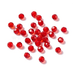 Imitation Austrian Crystal Beads, Grade AAA, Faceted(32 Facets), Round, Red, 6mm, Hole: 0.7~0.9mm(SWAR-F021-6mm-227)