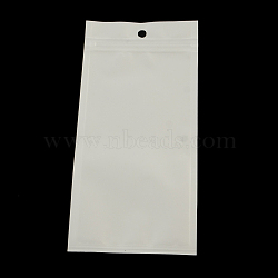 Pearl Film Plastic Zip Lock Bags, Resealable Packaging Bags, with Hang Hole, Top Seal, Self Seal Bag, Rectangle, White, 20x12cm, inner measure: 17x11cm(OPP-R002-11)