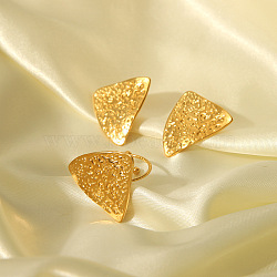 Stainless Steel Stud Earrings & Cuff Rings Sets for Women, Triangle, Golden(ZN8337-1)