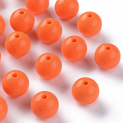 Opaque Acrylic Beads, Round, Coral, 16x15mm, Hole: 2.8mm, about 220pcs/500g(MACR-S370-C16mm-A11)