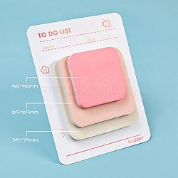 90 Sheets 3 Styles Pad Sticky Notes, Sticker Tabs, for Office School Reading, Square, Pink, 50~75x50~75mm, 30 sheets/style(PW-WG92874-01)