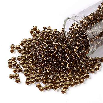 TOHO Round Seed Beads, Japanese Seed Beads, (2152S) Silver Lined Sasparilla, 8/0, 3mm, Hole: 1mm, about 10000pcs/pound