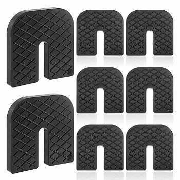 Rubber Shock Absorber Sound Isolation Pad, for Air Conditioning Condenser Outer Machine, Arch, Black, 70x70x10mm, Slot: 38x10mm