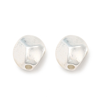 Long-Lasting Plated Alloy Beads, Cadmium Free & Nickel Free & Lead Free, Polygon, Silver, 7x6x6mm, Hole: 1.2mm