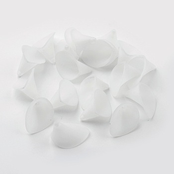 Frosted Acrylic Calla Lily Flower Beads for Chunky Necklace Jewelry, 25x15x19.5mm