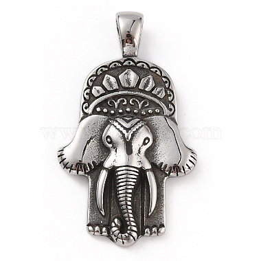 Antique Silver Elephant 304 Stainless Steel Pendants