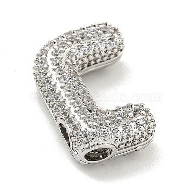 Platinum Plated Brass Micro Pave Cubic Zirconia Pendants(KK-L073-001P-J)-2