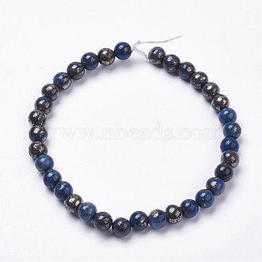Natural Pyrite Beads Strands(G-K181-8mm-H04)-2