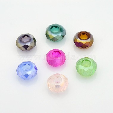 14mm Mixed Color Rondelle Electroplate Glass Beads