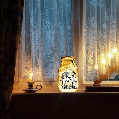 PVC ランプフィルム diy のカラフルなライトハンギングランプすりガラス瓶(DIY-WH0512-002)-5