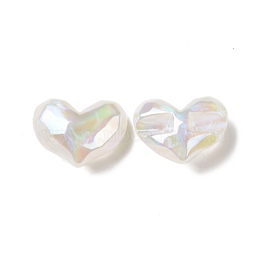 White Heart Acrylic European Beads