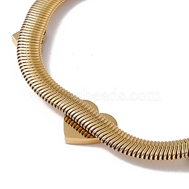 Black Enamel Heart Link Bracelet with Flat Snake Chains(BJEW-P284-07G)-3