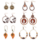 6 Pairs 6 Style Flower & Ring & Teardrop & Leaf Alloy Dangle Earrings Sets with Enamel(EJEW-FI0001-62)-1
