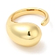 Rack Plating Brass Teardrop Open Cuff Ring for Women(X-RJEW-A016-03G)-1