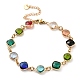 Colorful Glass Link Chain Bracelets(BJEW-B075-02)-1