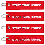 12Pcs Rectangle Polyester Luggage Tag Keychain, with Iron Ring, Red, 151mm(HJEW-SP0001-21C)