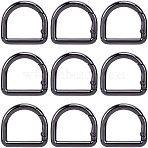12Pcs Alloy Spring Gate Rings, D-Shaped, Gunmetal, 30x27.5x4mm, Hole: 22x20mm(FIND-CN0002-49B)