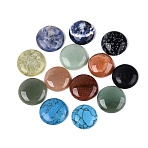 Natural & Synthetic Mixed Stone Cabochons, Flat Round, Flat Back, Mixed Dyed and Undyed, 24~28x6~8mm(G-Q601-37B)