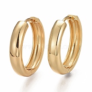 Brass Chunky Small Huggie Hoop Earrings for Women, Hypoallergenic Hinged Hoop Earrings, Real 18K Gold Plated, 23x5mm, Pin: 1mm(EJEW-SZ0001-48A)