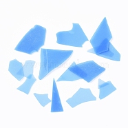 COE 90 Fusible Confetti Glass Chips, for DIY Creative Fused Glass Art Pieces, Light Sky Blue, 5.5~62.5x2.5~35x0.1~1.5mm(DIY-G018-01C)