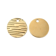 Ion Plating(IP) 304 Stainless Steel Charms, Flat Round Charm, Real 14K Gold Plated, 10.5x0.5mm, Hole: 1.2mm(STAS-Q215-14G)