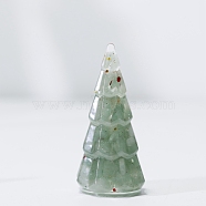 Natural Green Aventurine Chip & Resin Craft Display Decorations, Christmas Tree Figurine, for Home Feng Shui Ornament, 30x60mm(DJEW-PW0021-37A-03)